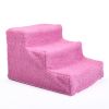 3 Steps Pet Stairs for Dogs - Dark pink