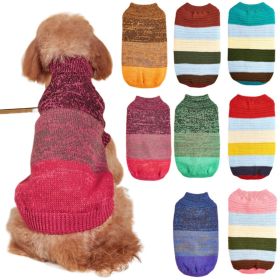 Horizontal Two-Legged Pet Warm Knit Striped Color Knit (Type: RedstripeXL)