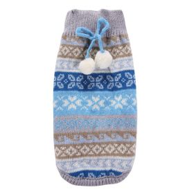 Christmas Sweet Baby Cat and Baby Dog Hair Ball Warm Knit (Type: BlueXL)