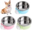 Crate Dog Bowl; Removable Stainless Steel Hanging Pet Cage Bowl Food & Water Feeder Coop Cup for Cat; Puppy; Birds; Rats; Guinea Pigs