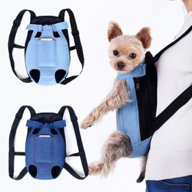 Denim Pet Dog Backpack Outdoor Travel Dog Carrier Bag for Small Dogs Puppy Kedi Carring Bags Pets Products Trasportino Cane (Color: Navy, size: XL)