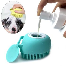 Bathroom Puppy, Big Dog Bath Massage Gloves Brush Soft Safety Silicone Pet Accessories for Dogs, Tools Mascotas Products (Color: Pink, size: Square)