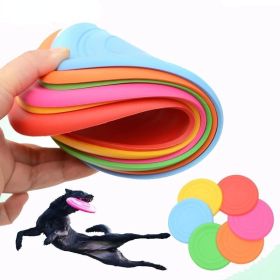 Soft Non-Slip Dog Flying Disc Silicone Game Frisbeed Anti-Chew Dog Toy Pet Puppy Training Interactive Dog Supplies (Color: Green)