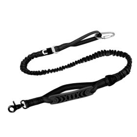 Dog Leash, Dog Leash For Large Dogs, Multifunctional Dog Leashes For Medium Dogs, Adjustable Dog Leash With Car Seatbelt, 4-6 FT Strong Bungee Dog Lea (Color: Black, Style: Buckle)