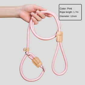 Amazon's best-selling pet products, nylon cat and dog traction rope wholesale (colour: P Chain - Pink (12MM))