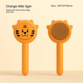 Aiwo Panda Comb Pet Comb Cat Comb Pet Brush Pet Hair Remover Stainless Steel Wholesale One Piece Shipping (Specifications: PCS, colour: Little Tiger - Yellow)