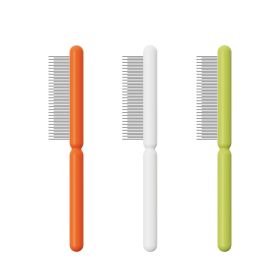 Ai Wo Pet Comb Cat Row Comb Dog Comb Special Stainless Steel Dense Teeth to Remove Floating Hair One Piece for Cross border Shipping (Specifications: white, colour: Stick ice high and low fine teeth)