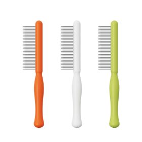 Ai Wo Pet Comb Cat Row Comb Dog Comb Special Stainless Steel Dense Teeth to Remove Floating Hair One Piece for Cross border Shipping (Specifications: orange, colour: Xiao Man Waist Thick Teeth)