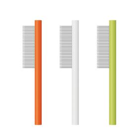 Ai Wo Pet Comb Cat Row Comb Dog Comb Special Stainless Steel Dense Teeth to Remove Floating Hair One Piece for Cross border Shipping (Specifications: green, colour: Bamboo tube coarse teeth)