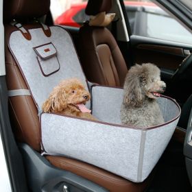 Retro Dual-purpose Pet Car Mat Front Seat Cushion (Color: Brown+70cm Black)