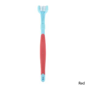 Three Sided Pet Toothbrush Three-Head Multi-angle Toothbrush Cleaning Dog Brush Bad Breath Teeth Care Tool (Color: B04)