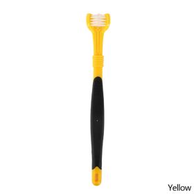 Three Sided Pet Toothbrush Three-Head Multi-angle Toothbrush Cleaning Dog Brush Bad Breath Teeth Care Tool (Color: B05)