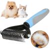 Grooming Brush for Pet Dog Deshedding Tool Rake Comb Fur Remover Reduce 2-Side Dematting Tool for Dogs Grooming Brush Double Sided Shedd