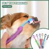 Three Sided Pet Toothbrush Three-Head Multi-angle Toothbrush Cleaning Dog Brush Bad Breath Teeth Care Tool