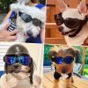 Dog Goggles Small Dog Sunglasses UV Protection Big Cat Glasses Fog/Windproof Outdoor Doggy Eyewear with Adjustable Band for Small Dogs