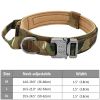 Tactical Dog Collar With Handle; Military Heavy Duty Dog Collars For Medium Large Dogs