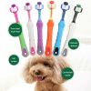 Three Sided Pet Toothbrush Three-Head Multi-angle Toothbrush Cleaning Dog Brush Bad Breath Teeth Care Tool