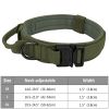 Tactical Dog Collar With Handle; Military Heavy Duty Dog Collars For Medium Large Dogs