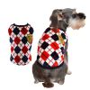 Vintage Plaid Large Dog Thermal Vests Thick Diamond Winter Pet Vests